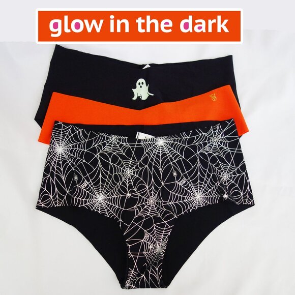 Victoria's Secret PINK 3 NO-SHOW CHEEKY & Hipster Halloween Panties (M) NWT! - Picture 1 of 15